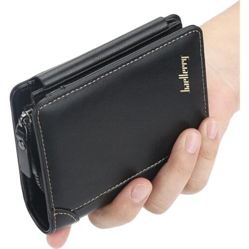 Male Quality Guarantee Mens Short Wallet Bifold Card Holders For Men Casual Portable Coin Purse Leather Male Cash Clutch Bag