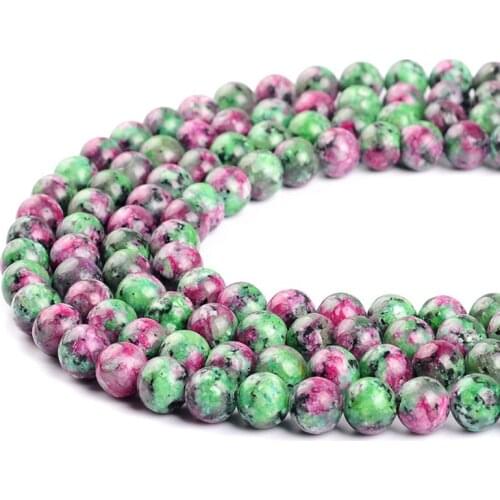 Natural Epidote Zoisite Stone Beads For Jewelry Making DIY Bracelet 4/6/8/10mm Pick Size Round Loose Beads Necklace Accessories