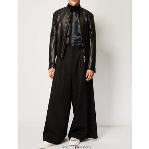 2020 New Mens clothing Hair Stylist fashion street plus size Super loose Bell-bottoms Wide Leg Pants culottes costumes