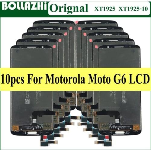 Wholesale 10 Piece/lot For Moto G6 LCD Display With Touch Digitizer Assembly Glass Repair Replacement Parts AMOLED 5.7" XT1925