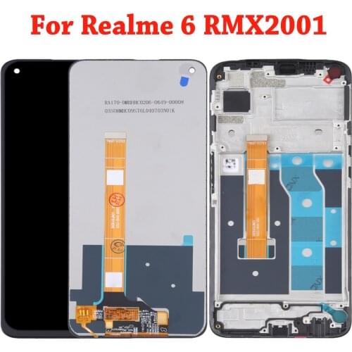 Original Display 6.5"For Realme 6 RMX2001 LCD Touch Digitizer Screen With Frame Assembly