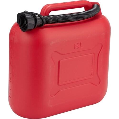10Litre Plastic Fuel Container Jerry Can Spare Petrol Gas Fuels Tank Anti-static Gasoline Diesel Carrier with Pipe Heavy Duty