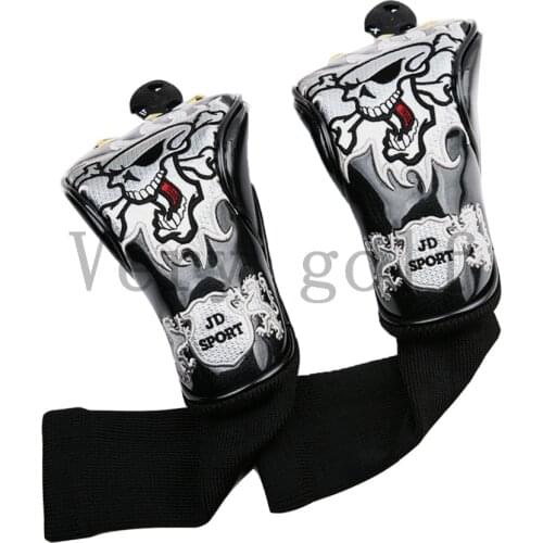 Genuine 2pcs Fire Skull Golf Fairway wood 3#5# Head Cover Golf Club Cover for Fairway woods