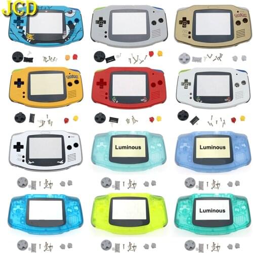 JCD Full Set Plastic Shell Cover for GBA Console Housing Shell Case + Screen Lens Protector + Stick Label for Gameboy Advance