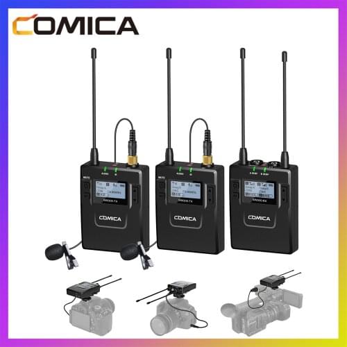 Comica CVM-WM300A Professional UHF 96-Channels Wireless Lavalier Lapel Microphone for Nikon Canon Sony DSLR Camera Camcorder