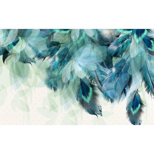 Nordic feather background wall painting