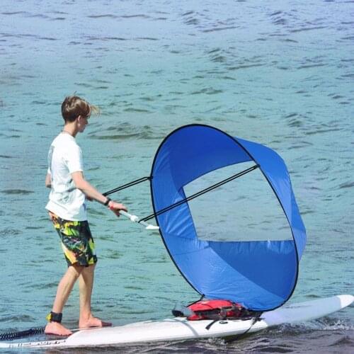 Foldable Kayak Boat Wind Sail Summer Surfing Wind Paddle Kayak Sail Durable Downwind Paddle Rowing Boats Wind Window Accessories