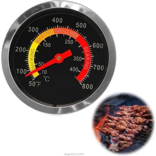 Stainless Steel Barbecue BBQ Smoker Grill Thermometer Temperature Gauge 10-400℃ D04 20 Dropship