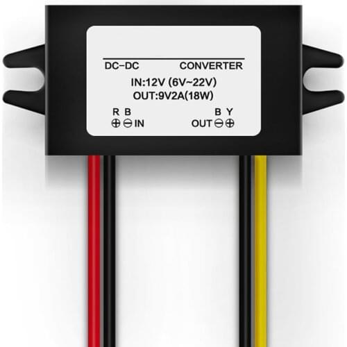 Waterproof DC12V To DC 9V 2A 18W Step Down Adapter Power Supply Inverters Converter Regulator Module