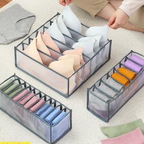 Room Drawer Divider Underwear Storage Box with Compartments Bra Ties Socks Underpants Organizer Home Folding Drawers Divider Box