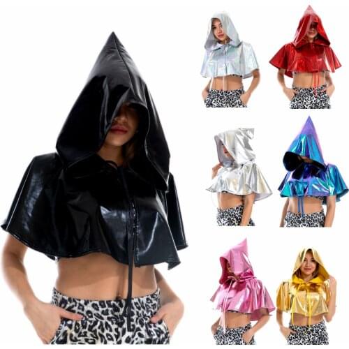 2021 Womens Metallic Witch Cloak Hooded Glitter Halloween Costume High Quality Holiday Fashion Cloak Hooded Fast Free Shipping