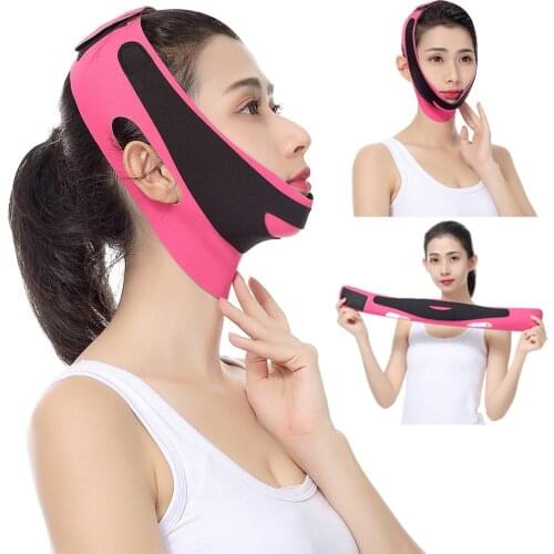 Women Face Lifting Thin Facial Belt V-Line Face Bandage Reduce Double Chin Slim Lift Up Lifting Slimming Beauty Tool Pink Black