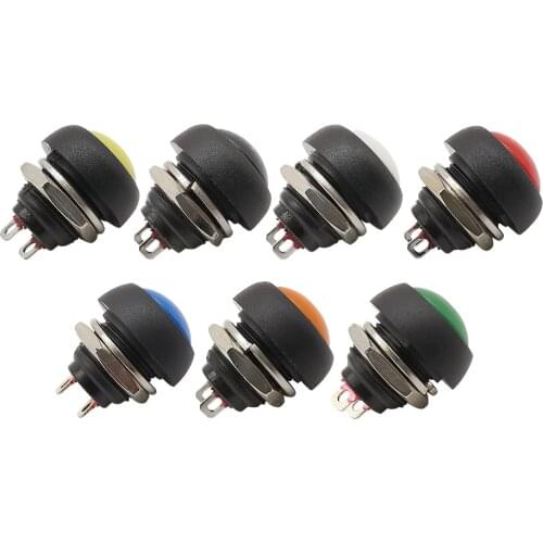 1Pcs 2 Pin Small Mini Button Switch 12mm 1A Waterproof Switch PBS-33B Round Waterproof Switch Non-locking Switch