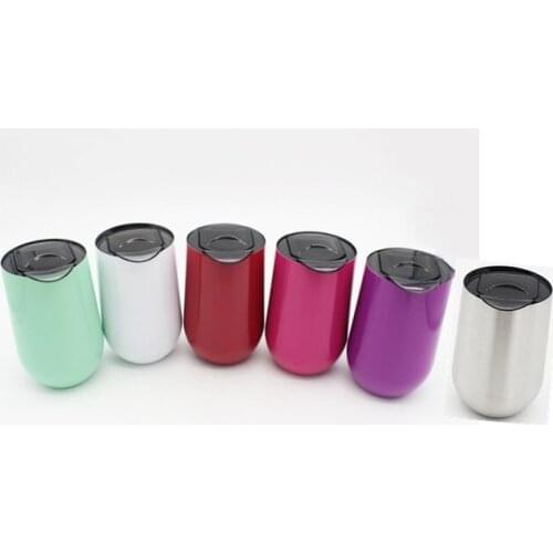 10pcs egg cups fashion 16oz tumbler Wine Glasses 304 Stainless Steel Vacuum Insulated cups Travel Stemless Wine cups with lids