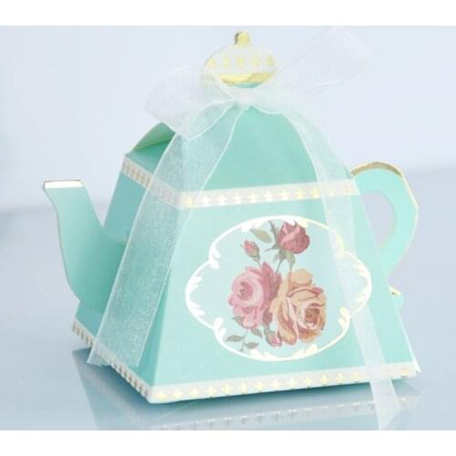 10Pcs Candy Boxes Tea Party Favors Wedding Gifts for Guests Bridal Shower Birthday Party Candy Box Favors Decoration