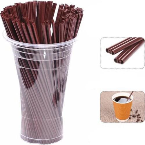 100 Pcs 17 CM Length Coffee Straw Plastic Drinking & Stirring Tea Milk Tool Supplies Holiday Event Party Accessories