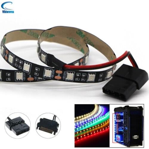 12V LED Strip Light pc case Computer Case Background Light Molex Connector 5050 black PCB LED Light Strip Panel Header gamer red