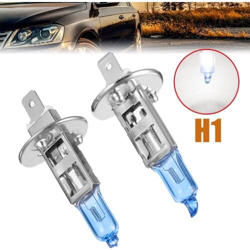 2pcs H1 100W 12V H-alogen Headlight Fog Light Lamp High Quality White Bulb 6000K DC12V