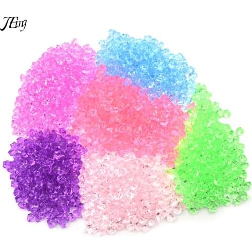 200Pcs Artificial Color Fish Tank Plastic Transparent Vase Decorative Stone Rock Acrylic Crystal Stone Home Wedding Decorations