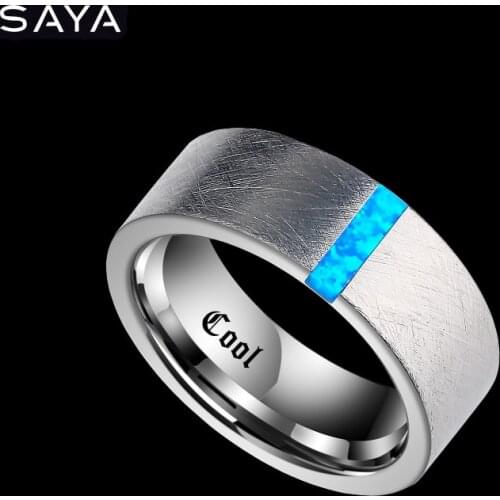 2021 Unisex Tungsten Carbide Wedding Ring, 8mm Width with Brushed Finishing, Customized, Free Shipping