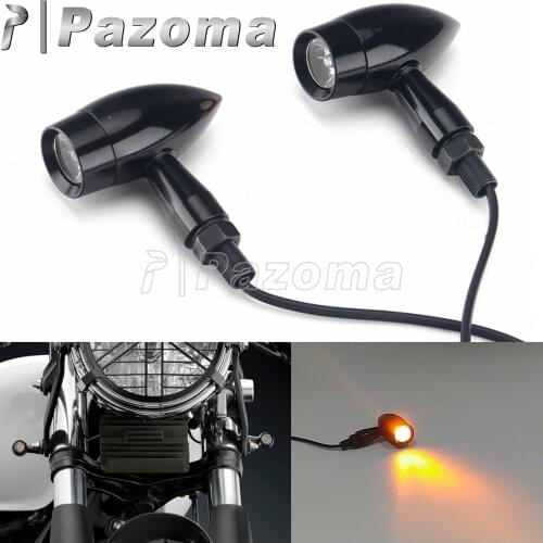 2x Motorcycle Turn Signal Light Amber LED Indicators Light for Chopper Bober Cafe Racer Sportster Street Bike Univeral 10mm Bolt