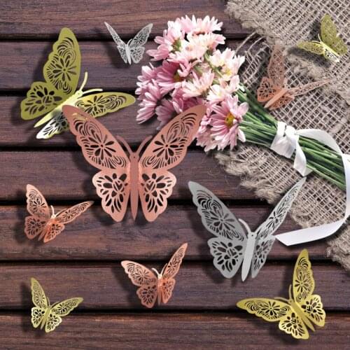 3D three-dimensional butterfly design decals art wall stickers room magnetic home decoration Diy stickers party layout wallpaper