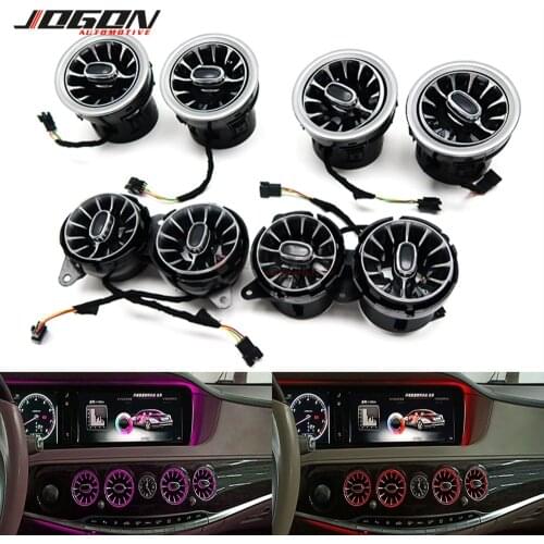 7/ 64color Atmosphere Ambient Light Dashboard AC Condition Air Vent Trim For Mercedes Benz S Class W222 14-20 S400 S500 S63