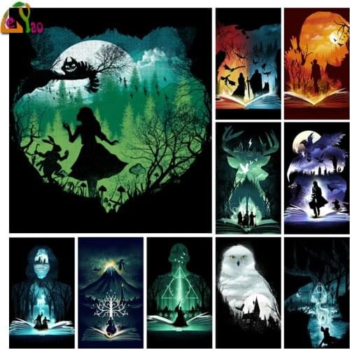 Full Drill Square Embroidery Mosaic Art Fantasy Pictures Home Decor 5D Diy Diamond Painting Cartoon Movie Book Cross Stitch Kits