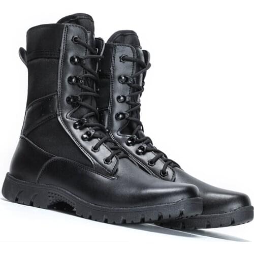 New Men Tactical Military Boots Shoes Autumn Comfortable Breathable Black Combat Shoes Mens Boots Wear-resistant