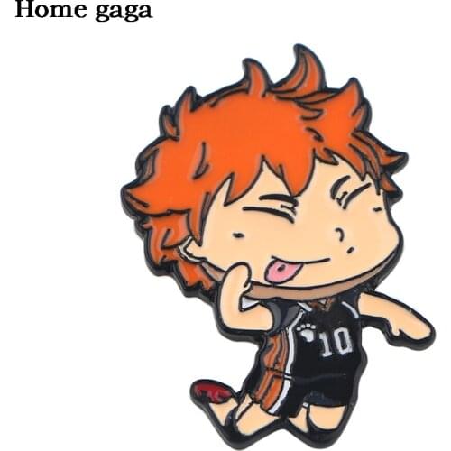 DB457 Homegaga Volleyball Boy Cartoon Anime Enamel Brooches Lovely Pins Students Kids Decorate Fun Gift Badges