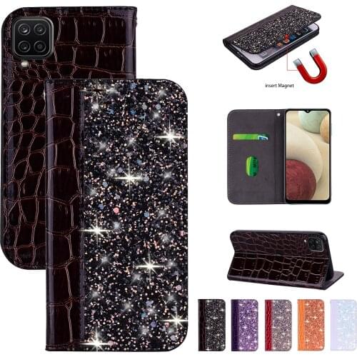 Glitter Bling Case For Samsung Galaxy A12 A10 A21S A10 A40 A50 A51 A71 A52 A32 A42 A5 A6 A7 A8 A9 2018 Flip Book Leather Cover
