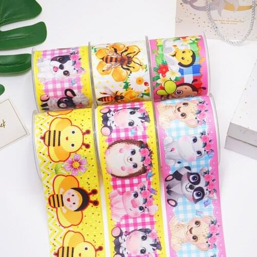 DIY Cartoon Animal Printed Grosgrain Ribbon For Craft Supplies Sewing Accessories 5 Yards, Planar Resins Mold 10 Pieces. 54233