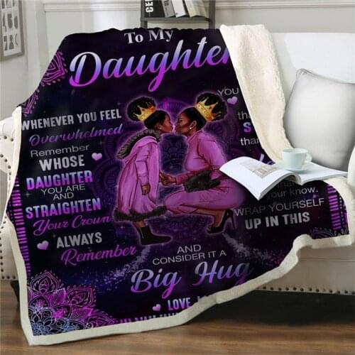 Flannel Throw Blanket Letter Printed Quilts Dad Mom for daughter Air Mail Blanket Encourage and Love bedspread weighted blanket