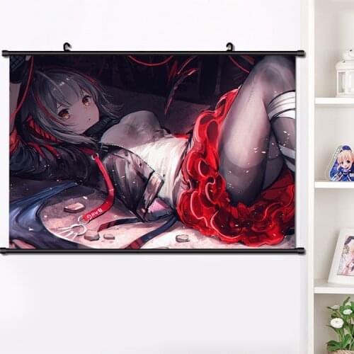 HOT Anime Arknights W Amiya Kaltsit Dobermann HD Wall Scroll Roll Painting Poster Print Home Decor Collectible Art Gifts 40x60cm