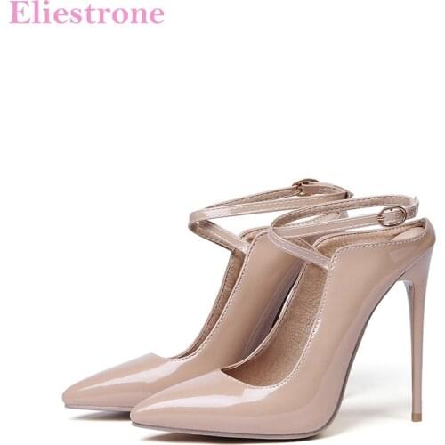 Hot Brand New Elegant Red Apricot Women Wedding Pumps Sexy Super High Heels Lady Slingback Shoes SX6 Plus Big Size 11 43 47