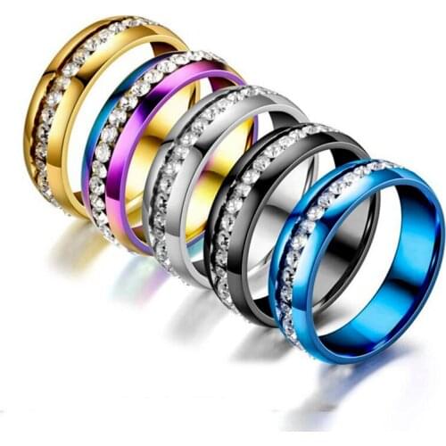Ins Tide Stainless Steel For Women Men Simple Temperament Engagement Wedding Rings Fashion Jewelry