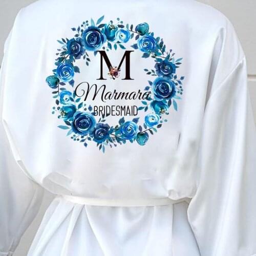 Custom Role And Inital Bridal Bridesmaid Robes Satin Dressing Gown Bridesmaid Proposal Wedding Party Robes Bridesmaid Gifts