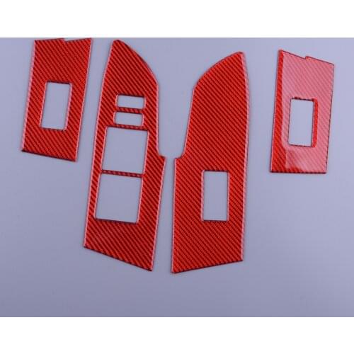 Red Carbon Fiber Window Lift Switch Panel Cover Trim Frame Car Fit For Toyota Corolla 2014 2015 2016 2017 2018