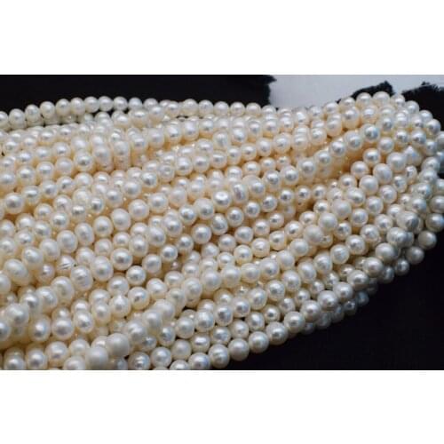 One pcs loose beads white pink 8-9mm near round freshwater pearl 15inch for DIY jewelry making FPPJ wholesale beads nature