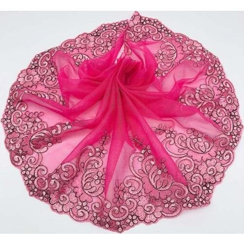 20Yards 21cm Width Lace Embroidered Lace Trim Trimmings Rose Red Fabric Clothing Underwear for Sewing