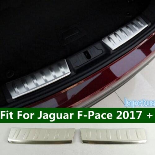 Lapetus Rear Bumper Protector Door Sill Plate Sticker Kit Cover Trim 2 Pcs For Jaguar F-Pace 2017 - 2020 / Stainless Steel