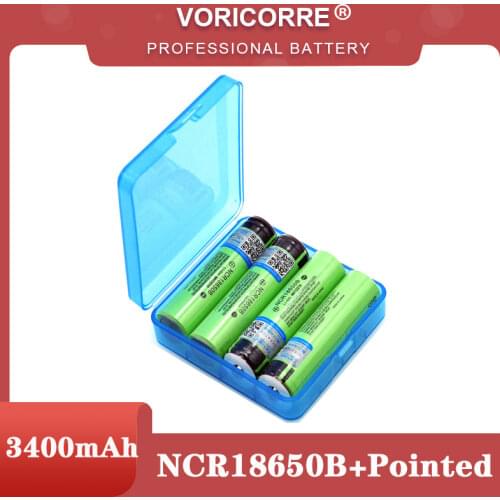 2021 New Original 18650 3.7 v 3400 mah Lithium Rechargeable Battery NCR18650B with Pointed (No PCB) batteries +Box