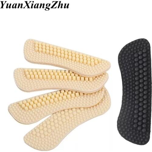 1Pair Fashion 4D Massage Silicone Inserts Soft Sticky Silica heel protectors Gel Fabric Shoe Pads Heel Inserts Insoles for shoes