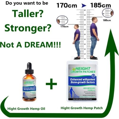 Minch Height Increasing Hemp Oil Height Growth Patch Body Grow Taller Foot Massage Oil Foot Patch Effective Promote Bone Growth