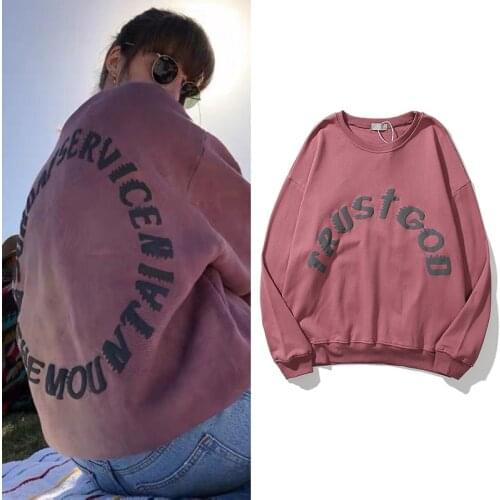 Kanye Sunday Service Printed Pullovers Justin Bieber Vintage Washed Sweatshirts Mens Streetwear Hoodie Letters Print Hip Hop