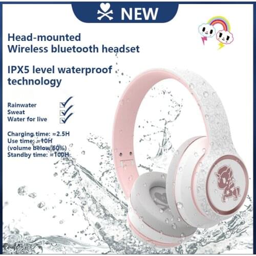 New TD06 unicorn head-mounted cute fashionable wireless bluetooth headset with microphone HiFi music game sports headset IPX5