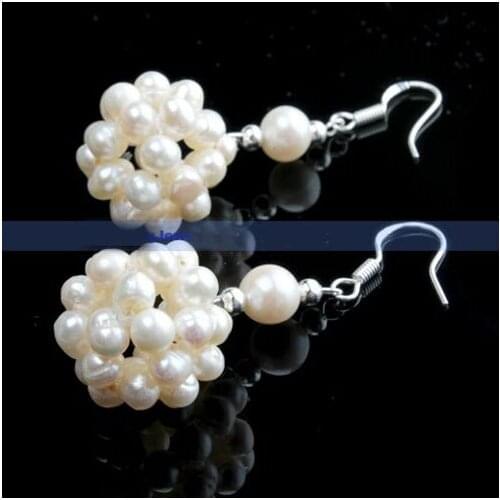 New Arrival Favorite Pearl Earrings White Ball Freshwater Pearls S925 Sterling Silver Dangle Earring Fine Jewelry Nice Lady Gift