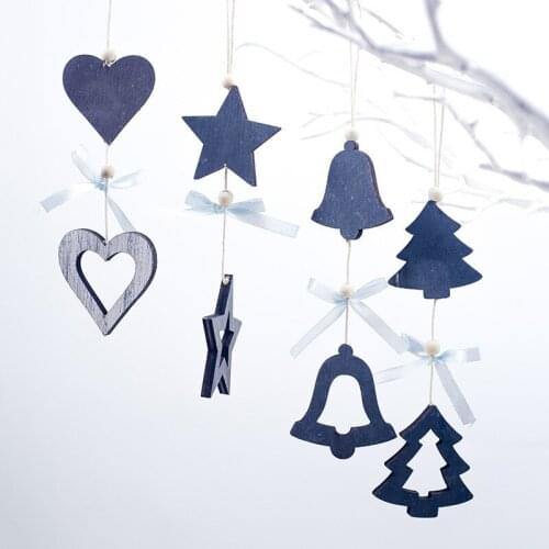 New Christmas Decoration Christmas Tree Decoration Wooden Bead Bow Pendant Xmas Decor Home Party Decorations