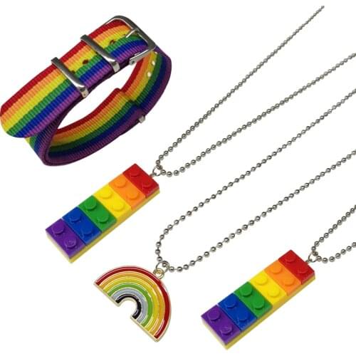 LGBT Rainbow Gay Pride Transgender Intersex Asexual Love is Bisexual Pansexual Charm Pendant Bracelet Necklace
