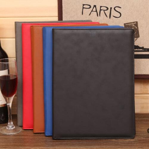 A4 PU leather business conference file bill manager work folder agreement document folders course organizer cover writing pad
